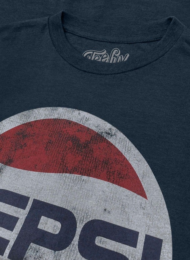 Tee Luv Pepsi Classic Logo Licensed T-Shirt-Medium Navy Heather - Image 2